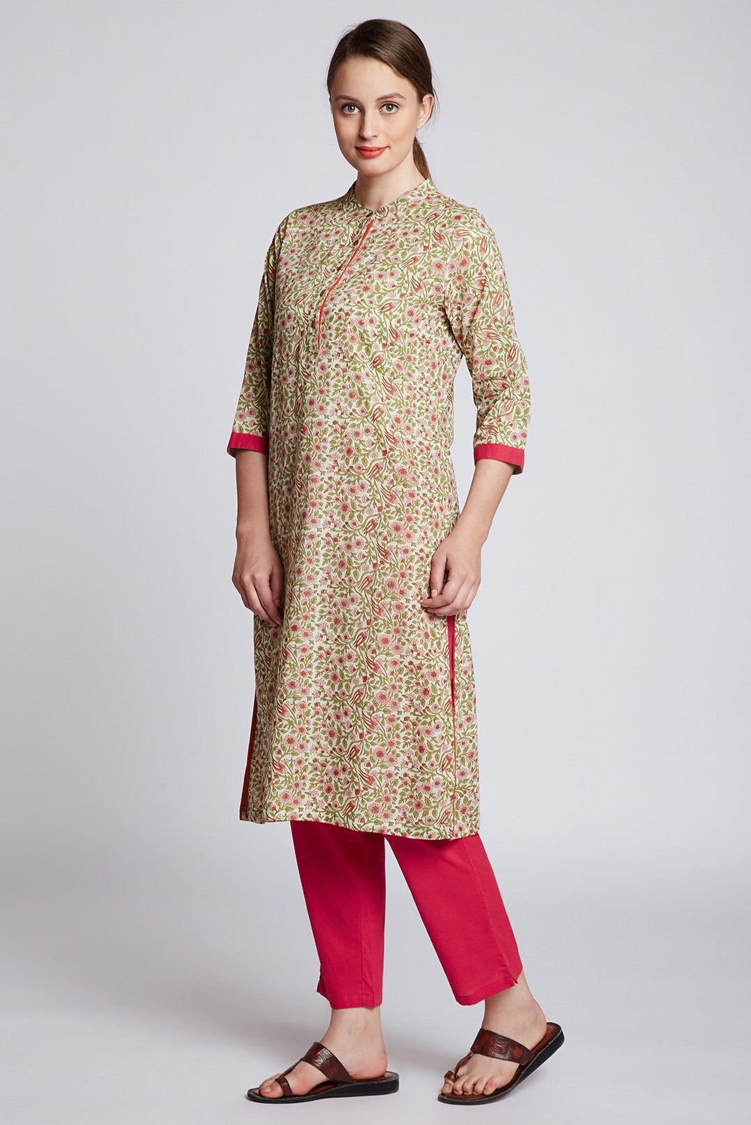 Ladies Yellow Straight Long Kurti With Pant And Dupatta, Size: S, M, L, XL  at Rs 650/piece in Jaipur